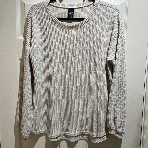 Waffle Knit Long Sleeve Lildy Top - Picture 1 of 5